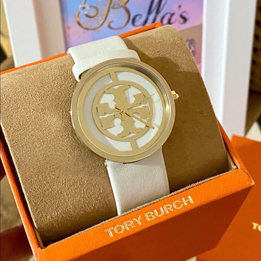 Tory Burch WHITE LEATHER STRAP Watch